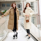 Puffer Jacket Polyester Hooded Jacket Women's Long Puffer Jacket