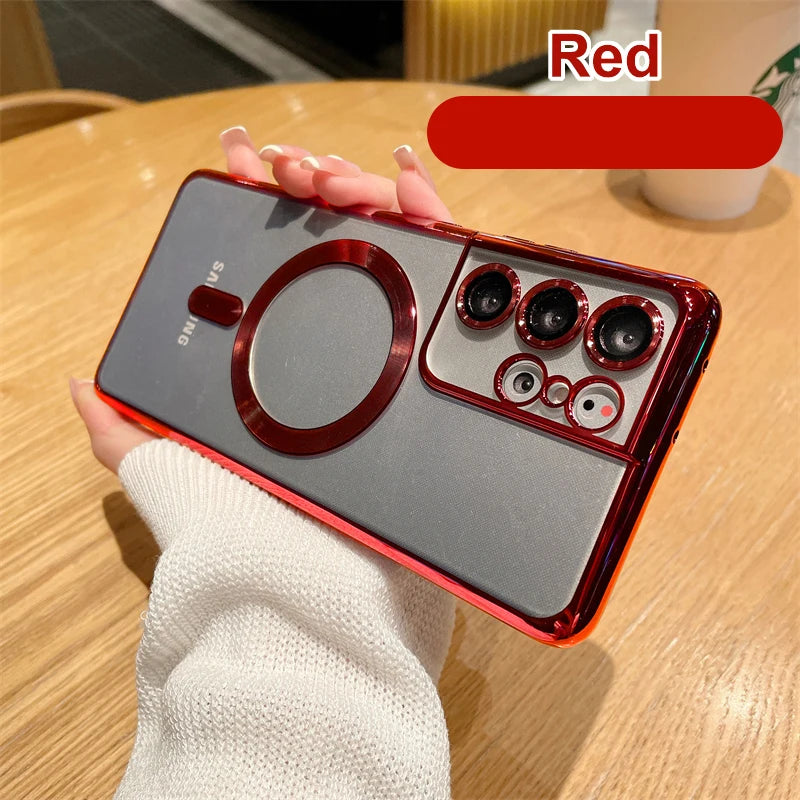 Magsafe Magnet Cover Case Samsung S21 S23 Fe S22 Plus S24 Ultra 10H 5K - Motionshop