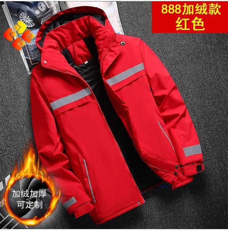 Winter Jacket, Waterproof Windproof Reflective Thermal Coat with Fleece Lining