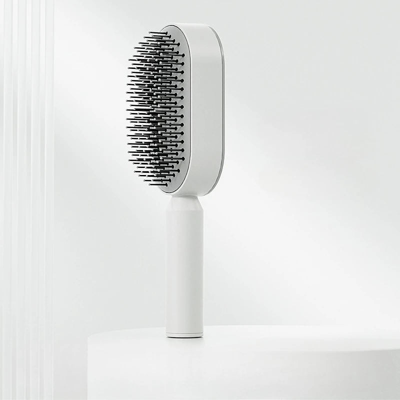 One-key Press Type Airbag Massage Comb Wet & Dry Detangler Hair Brush Durable for Women's Long Hair for Household Hair Care Gift