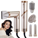Hatteker Foldable Hair Dryer for Women Multi-Function Hot Air Brush Straight And Curly Blow Styler Lightweight Travel Dryer