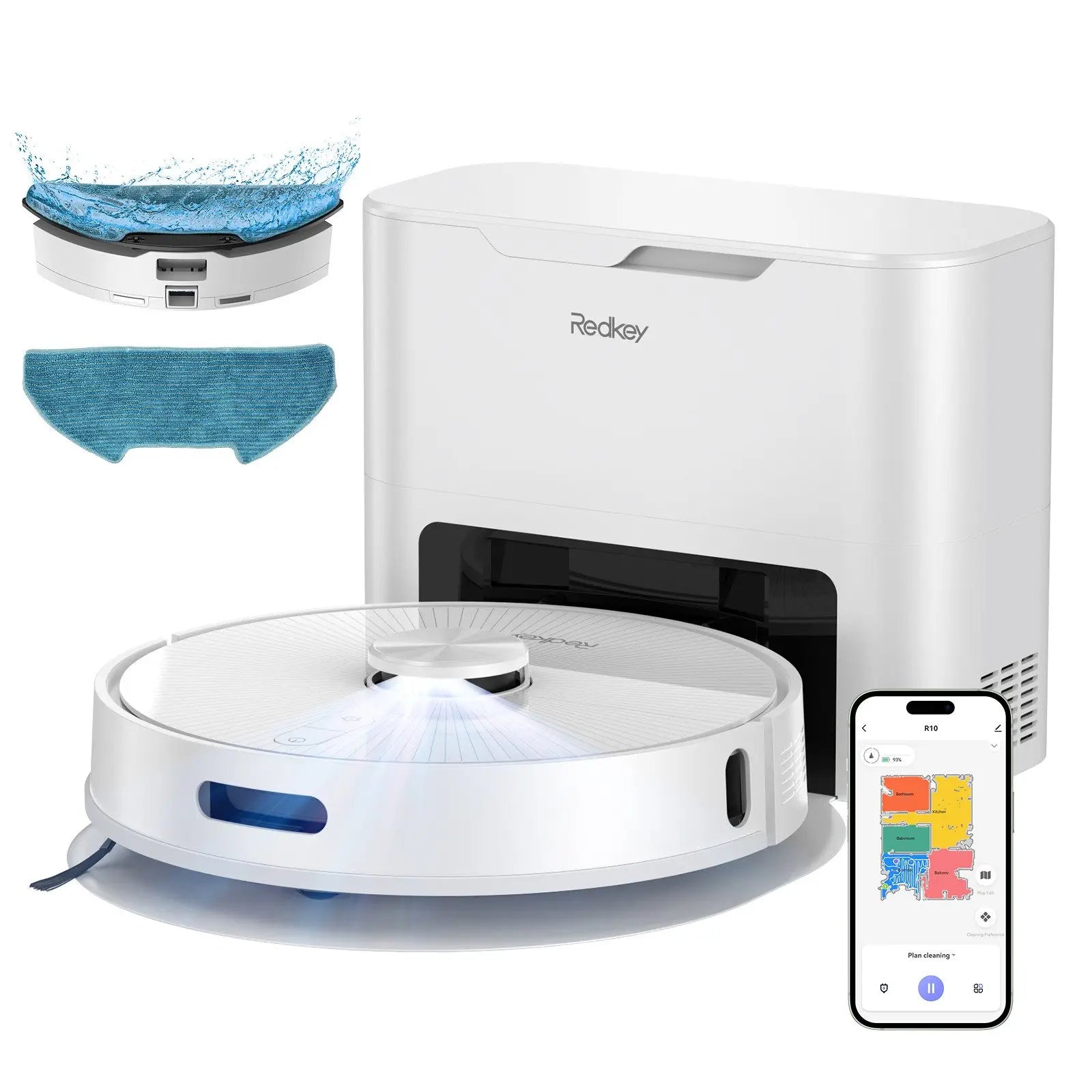 Redkey R10 Robot Vacuum Cleaner 2-in-1 Auto Vacuum Mop Wiping Function