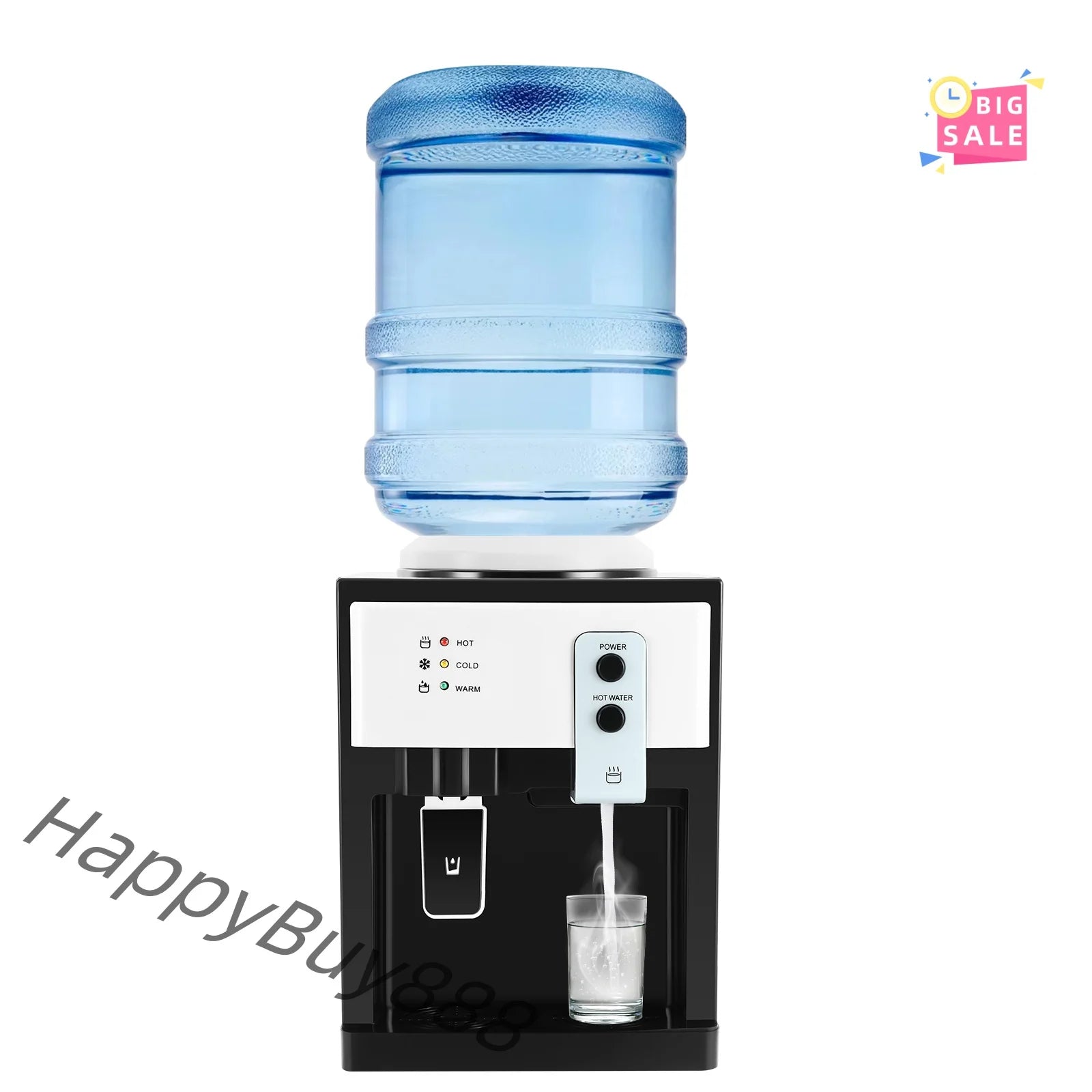 Water Cooler Dispenser Countertop Hot/Cold Drinking Machine Electric Hot Cold Water Dispenser for Home Office Use White