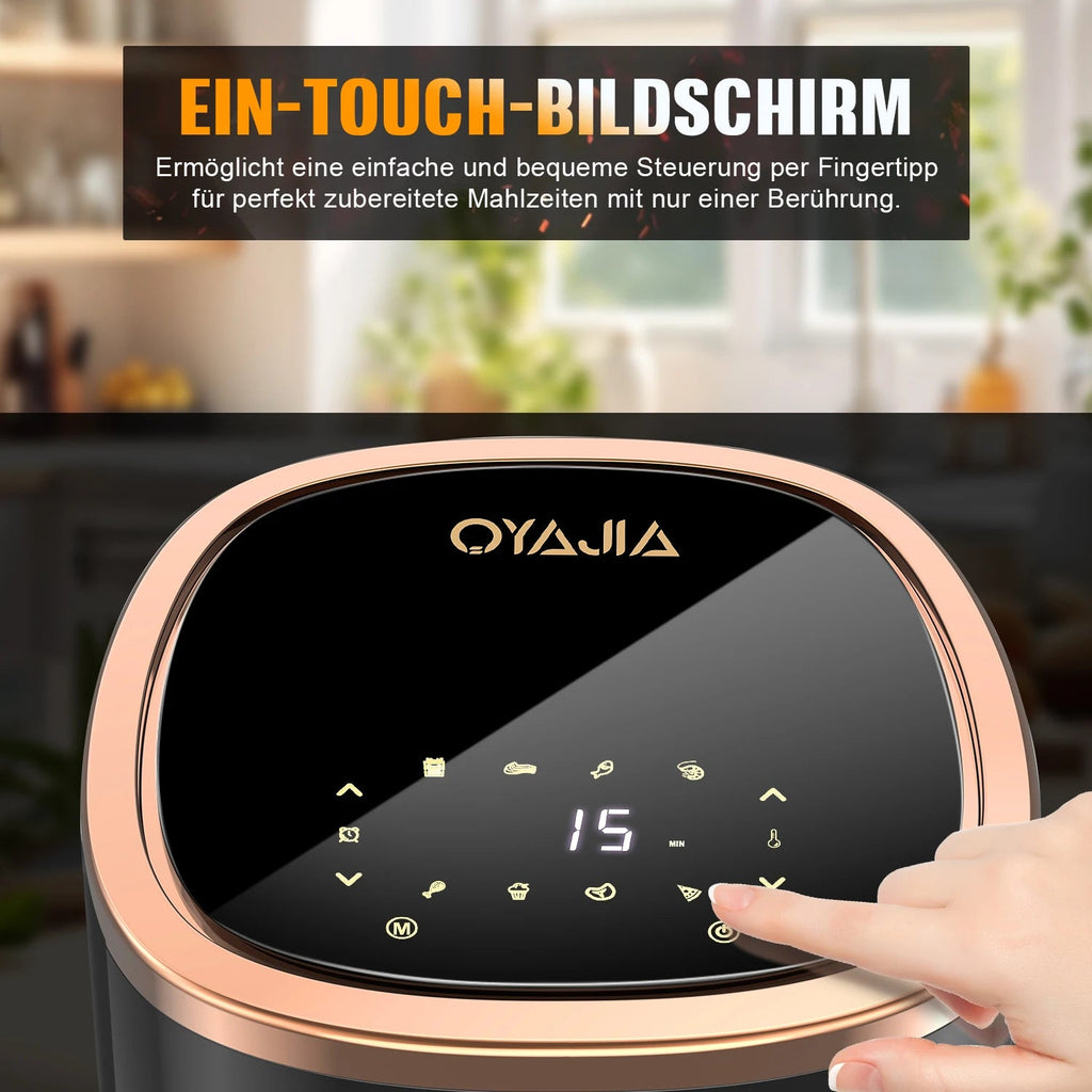 1800W 6L Multi-Functional Air Fryer with Viewing Window, 8 Cooking Functions &Digital Display & Timer Function