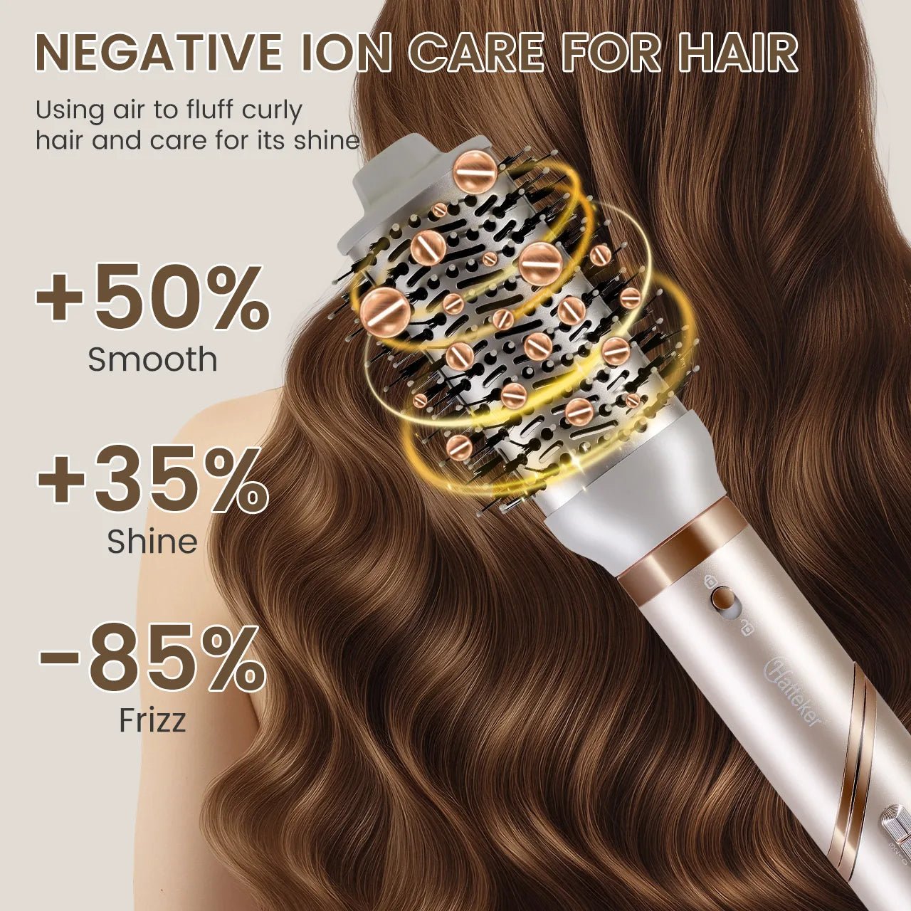 Hatteker Foldable Hair Dryer for Women Multi-Function Hot Air Brush Straight And Curly Blow Styler Lightweight Travel Dryer