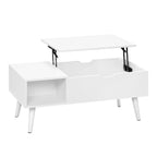 WOLTU Height-Adjustable Coffee Table Living Room Table with Hidden Storage Lifting Board Folding Table for Side Sofa Decor Home