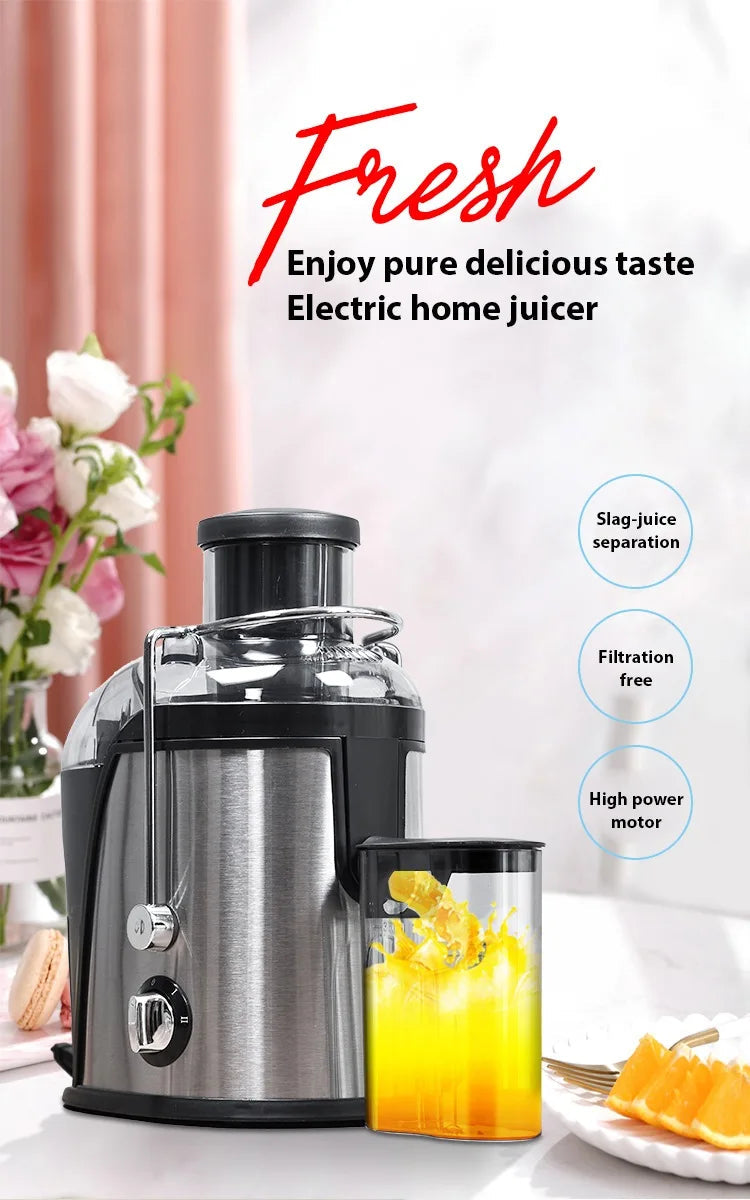 Heavy-Duty Juicer Machine Juicer With 3-Inch Big Mouth For Whole Fruits And Vegetables Juice Centrifuge with 2 Speed Settings