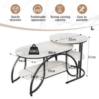 ROSAHQNDA Set of 2 Modern Coffee Tables Sofa table with 2 Layer Shelves MDF Board and Stable Metal Racks living room furniture