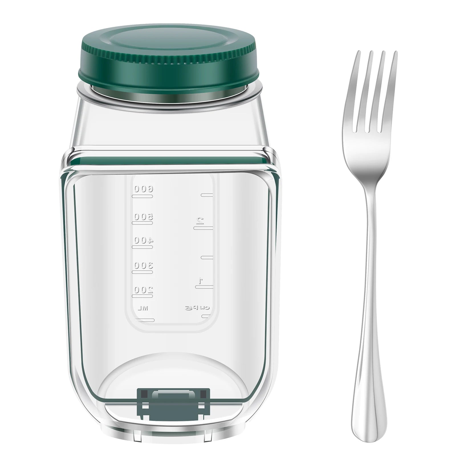 Salad Jar with Side Opening Leakproof Fruit Salad Container Mason Jar Salad Container for Lunch Work Travel & Outdoor