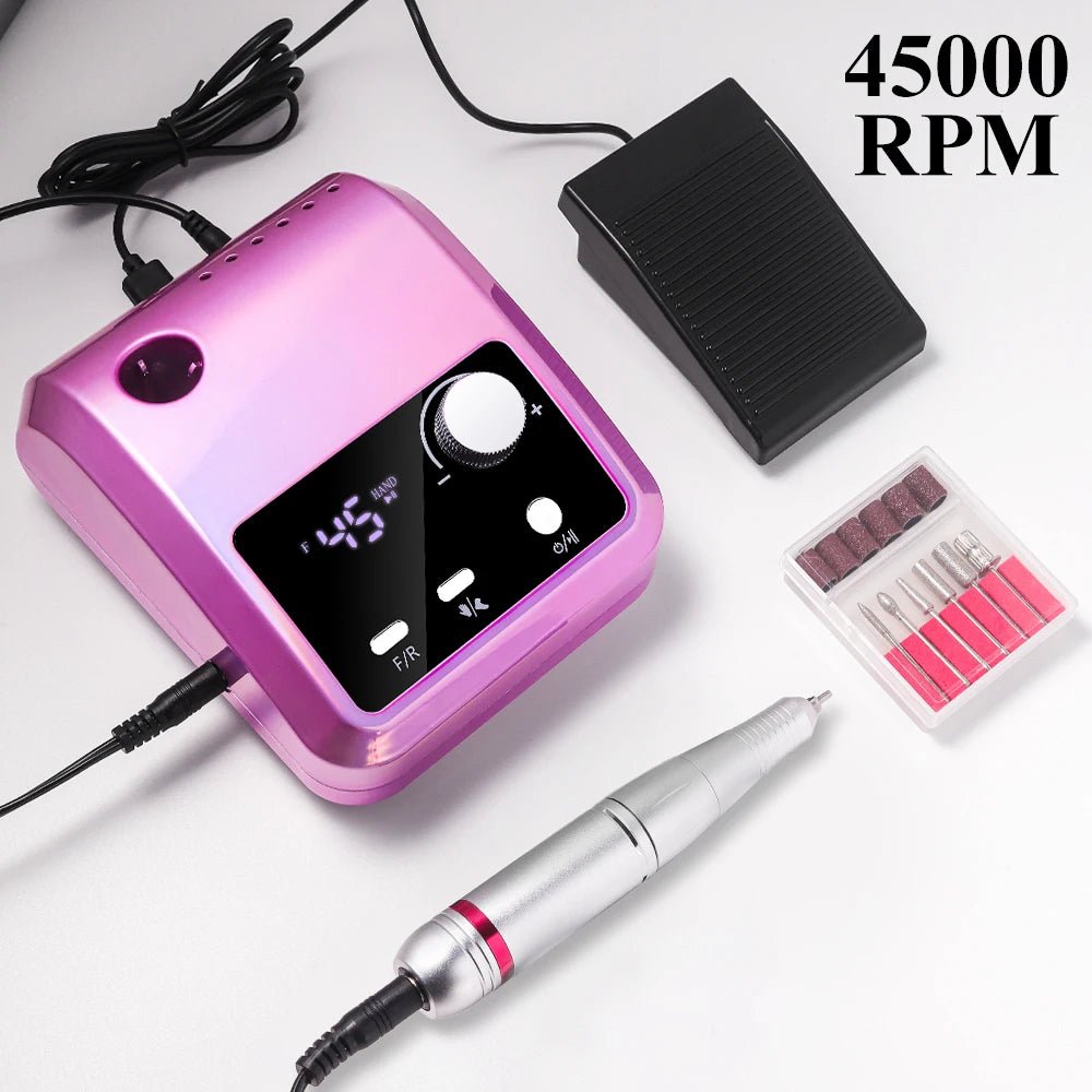 45000RPM Nail Drill Machine Cutters Professional Electric Nails Sander File for Gel Nails Polishing Remove Home Manicure Salon