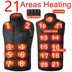 21 Areas Electric Usb Heater Tactical Vest Jacket Man Thermal Vest Body Warmer Coat 6XL