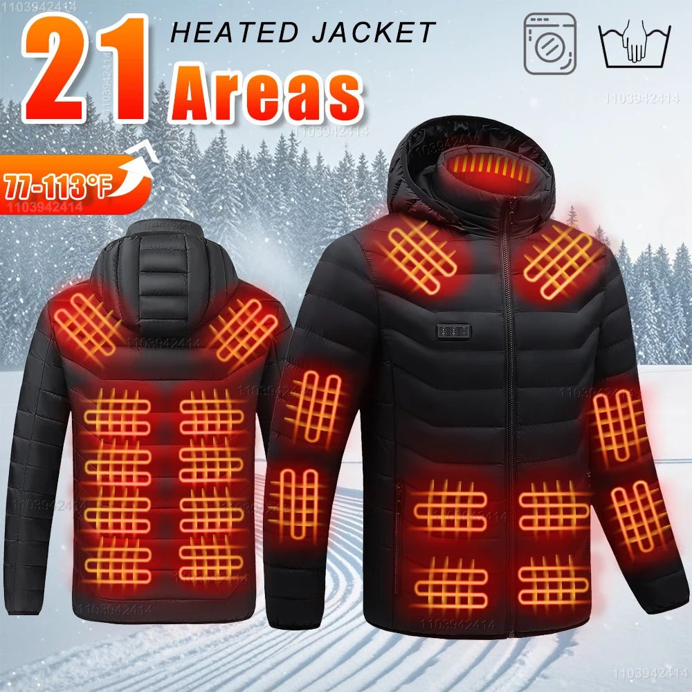 USB Self Heated Jacket Clothing Winter Ski Camping Heated Down Jacket