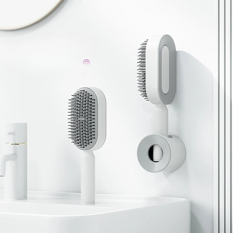 One-key Press Type Airbag Massage Comb Wet & Dry Detangler Hair Brush Durable for Women's Long Hair for Household Hair Care Gift