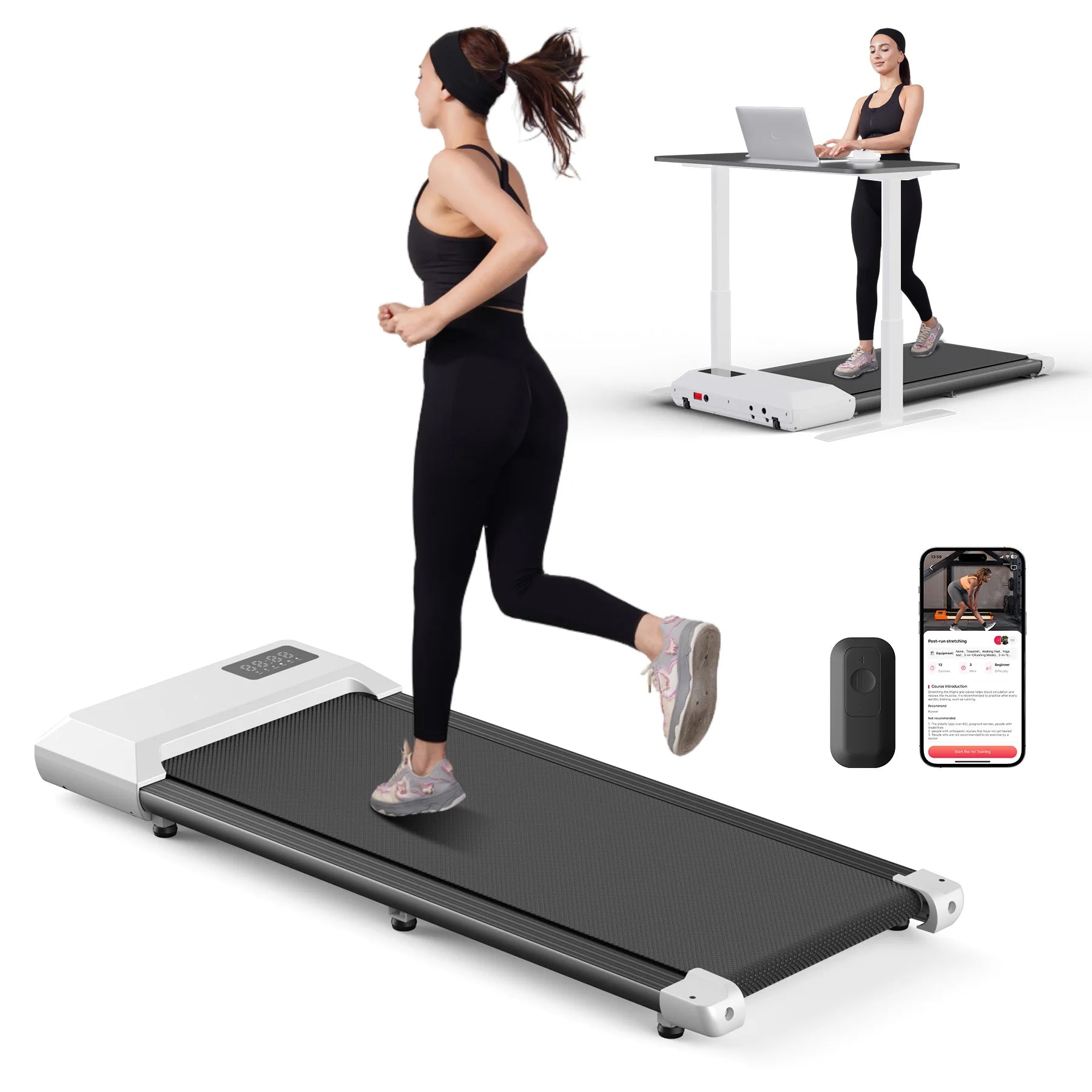 Walking Treadmill,2.5HP Motor,Anti-Slip Shock Absorption,Mini Treadmill for Home Office Remote Control Walkingpad Exercise
