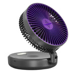 Foldable Mini Wall-Mounted Fan With Warm Night Light Rechargeable