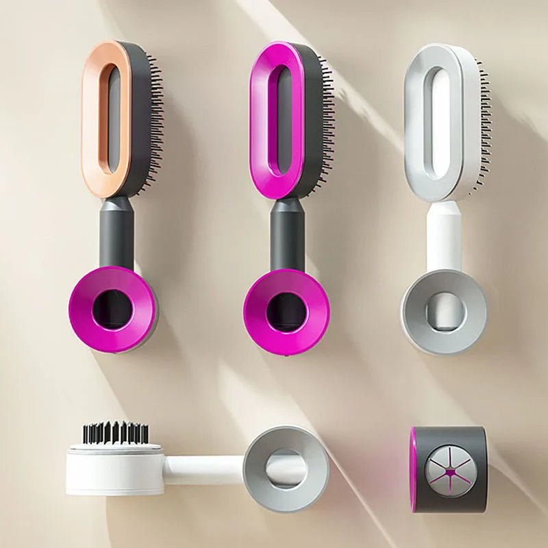 One-key Press Type Airbag Massage Comb Wet & Dry Detangler Hair Brush Durable for Women's Long Hair for Household Hair Care Gift