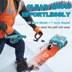 13inch Brushless Electric Snow Plow Sweeper-Cordless 18V Battery Pin
