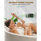 Shower Waterproof Phone Holder With Speaker - 480° Rotation