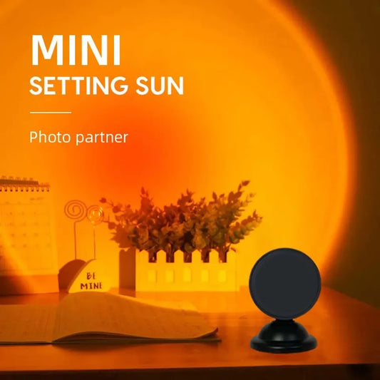 Mini-USB-Sonnenuntergangslampe, LED-Projektor: Lichtschalter in 16 Farben