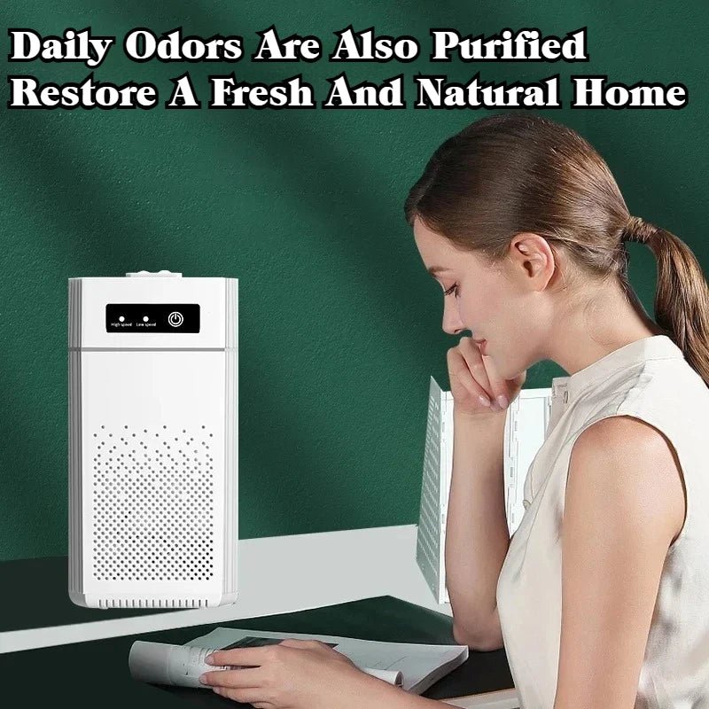 Air Purifier with Negative Ions Generator for Car Room Kitchen Smoke Odor Eliminator Harmful Gas Remover Replaceable Filter