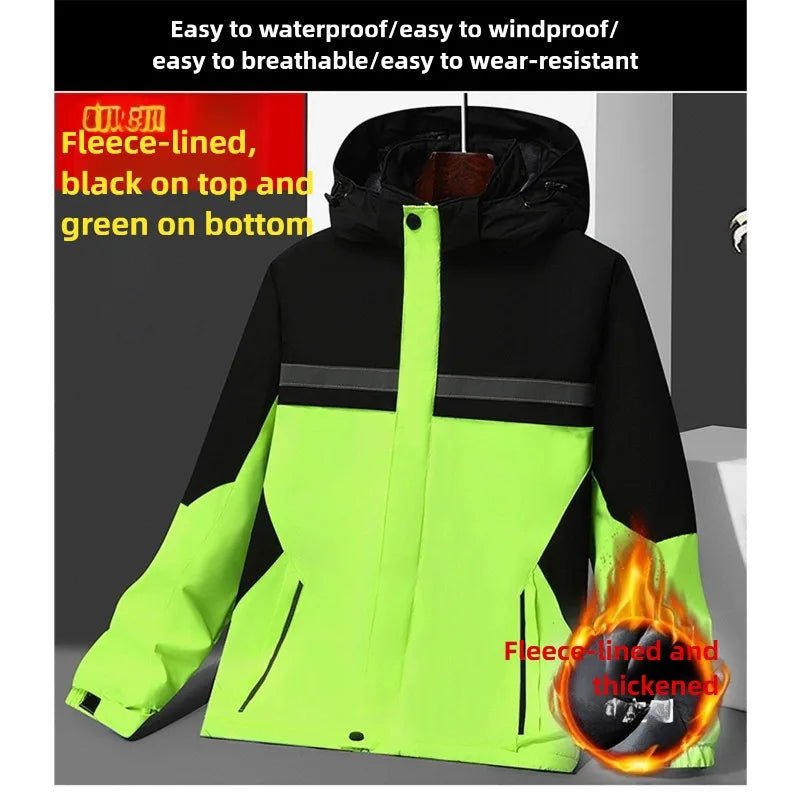 Winter Jacket, Waterproof Windproof Reflective Thermal Coat with Fleece Lining