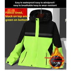 Winter Jacket, Waterproof Windproof Reflective Thermal Coat with Fleece Lining