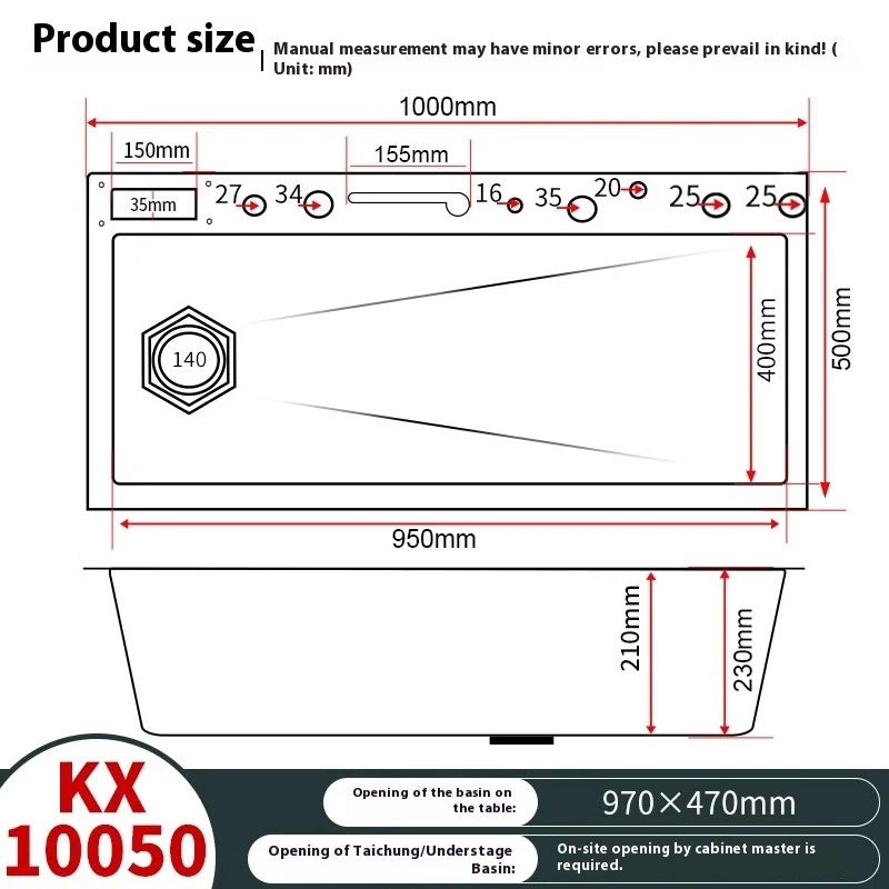 Stainless Steel Kitchen Sink With Waterfall Extra Large Single Bowl Digital Display Multifunctional Dishwashing Sinks