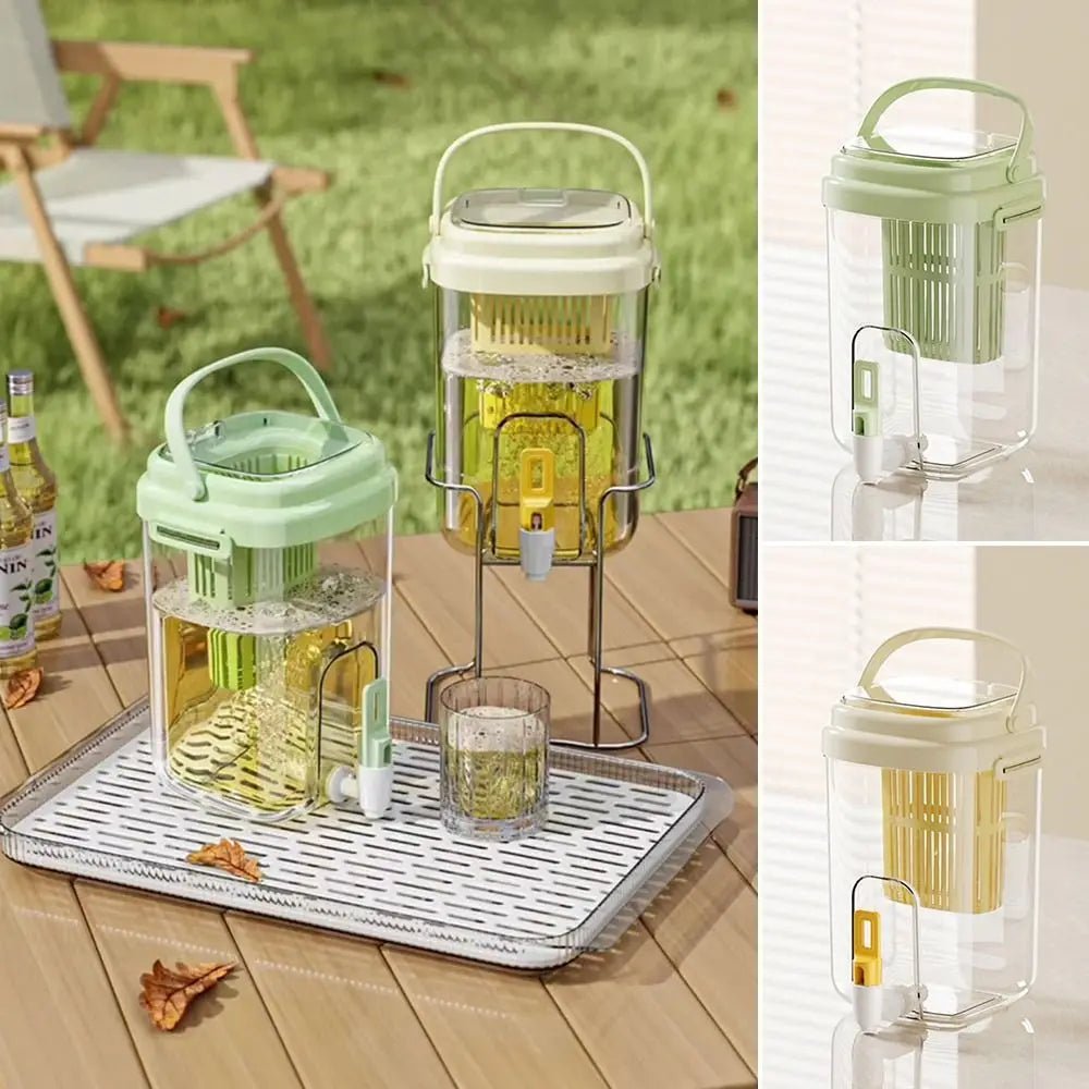 2L Cold Water Pitcher Faucet with Filter Beverage Bucket Refrigerator Beverage Dispenser Large Capacity Summer Drink Container