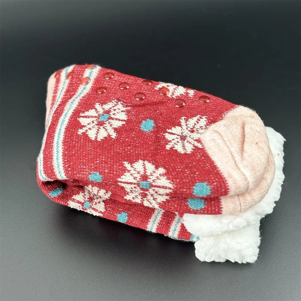 Thermal Winter Warm Slipper Socks Non Slip Grip Fluffy Fuzzy Slipper Socks Short Furry Monkey