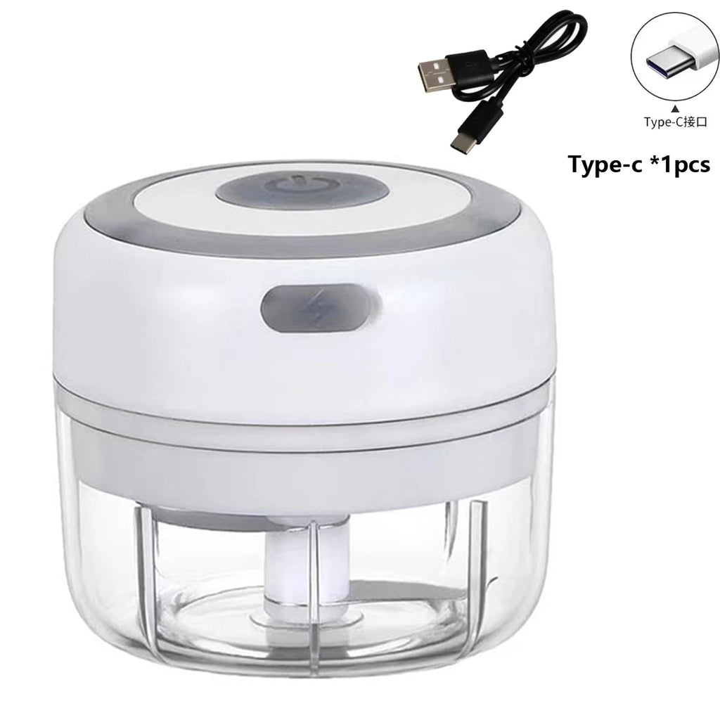 Electric Mini press Garlic Chopper - Rechargeable USB Masher with Powerful Lithium Battery, Easy Meat Grinder