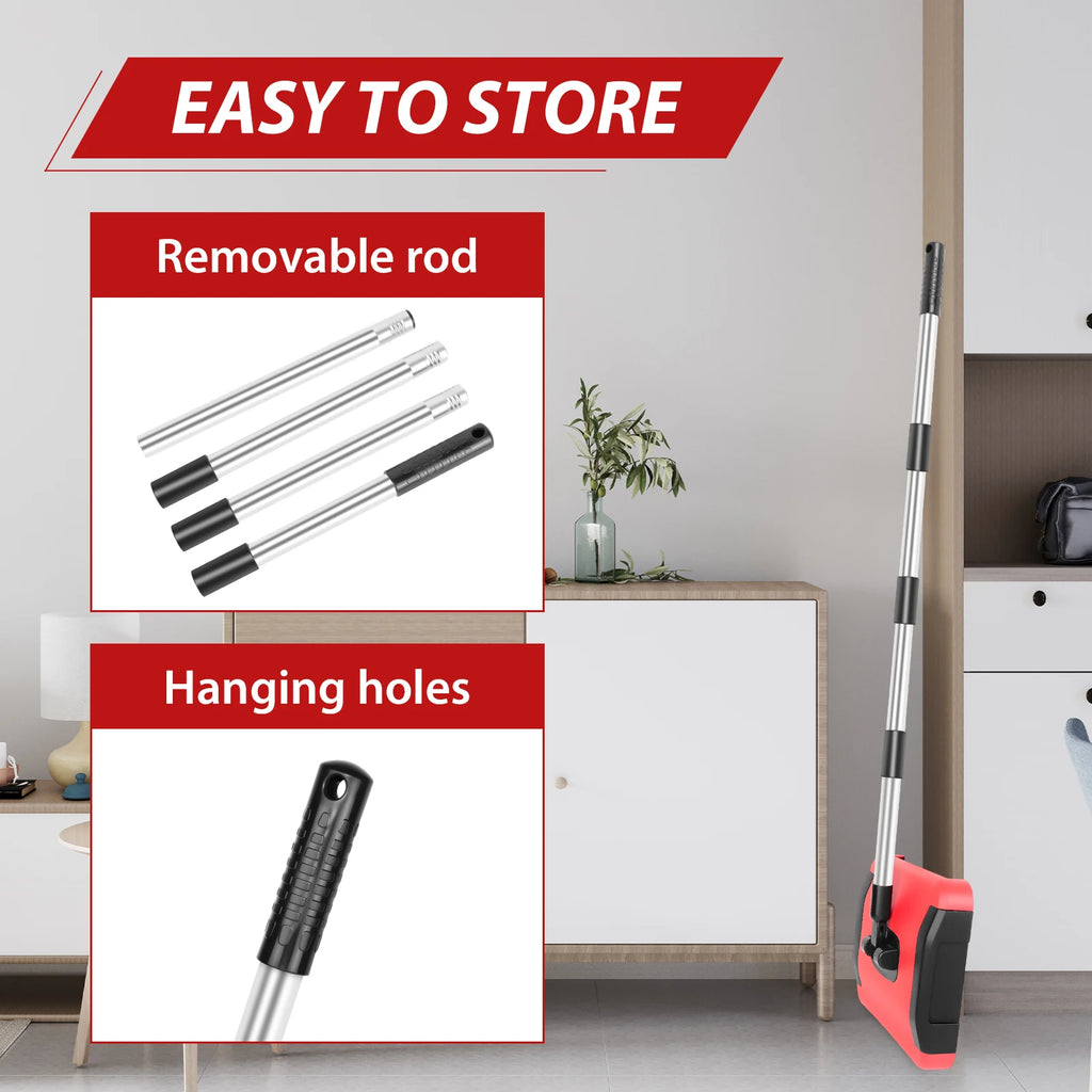 Manual Carpet Sweeper 180° Rotating Brush 3 Layer Horse Hair Non-Electric Lightweight Multi Surface Pet Hair Dust