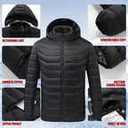 USB Self Heated Jacket Clothing Winter Ski Camping Heated Down Jacket