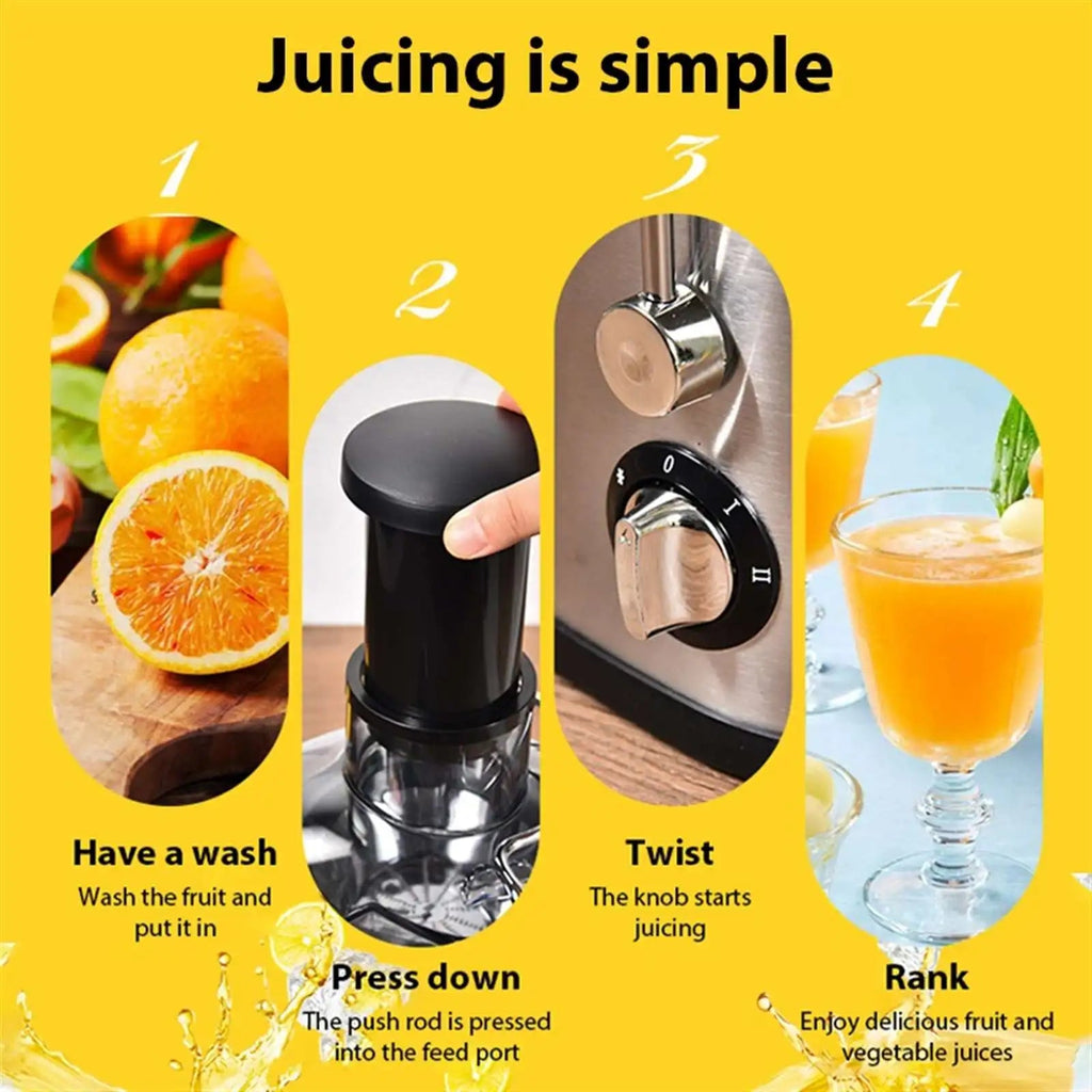 Heavy-Duty Juicer Machine Juicer With 3-Inch Big Mouth For Whole Fruits And Vegetables Juice Centrifuge with 2 Speed Settings