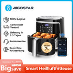 Smart Air Fryer 1900W 7L Manual Mode LED Screen Manual Heat Retention Wifi Connection