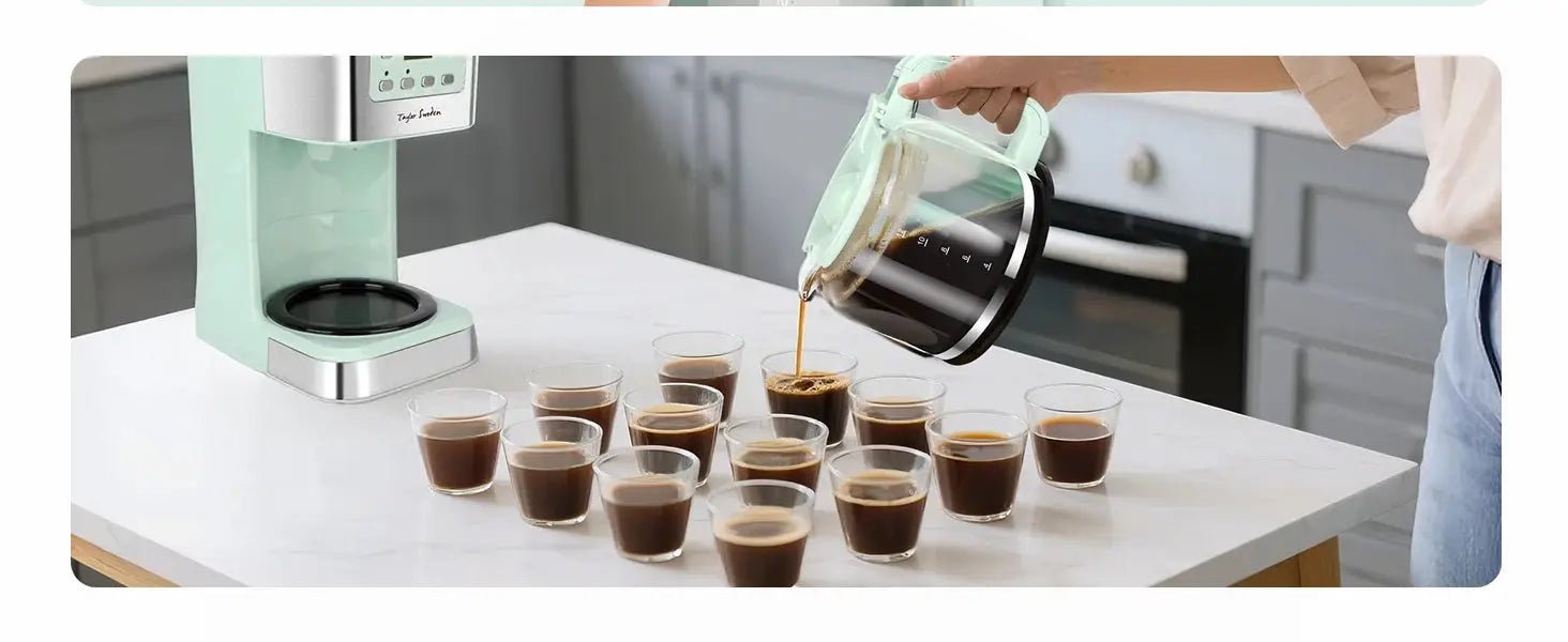 Coffee Maker with Timer, 1.5L Filter Coffee Maker, 12 Cups, Automatic Shut-Off, Drip Stop, Reusable Filter