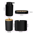 1set Bathroom Accessories Black Bath Toothbrush Holder, Foam Soap Dispenser, Cotton Ball Box and Soap Dish for Decorative