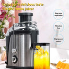 Heavy-Duty Juicer Machine Juicer With 3-Inch Big Mouth For Whole Fruits And Vegetables Juice Centrifuge with 2 Speed Settings