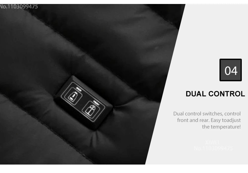 USB Self Heated Jacket Warm Coats Winter Thermal Skiing Camping Hiking Jacket