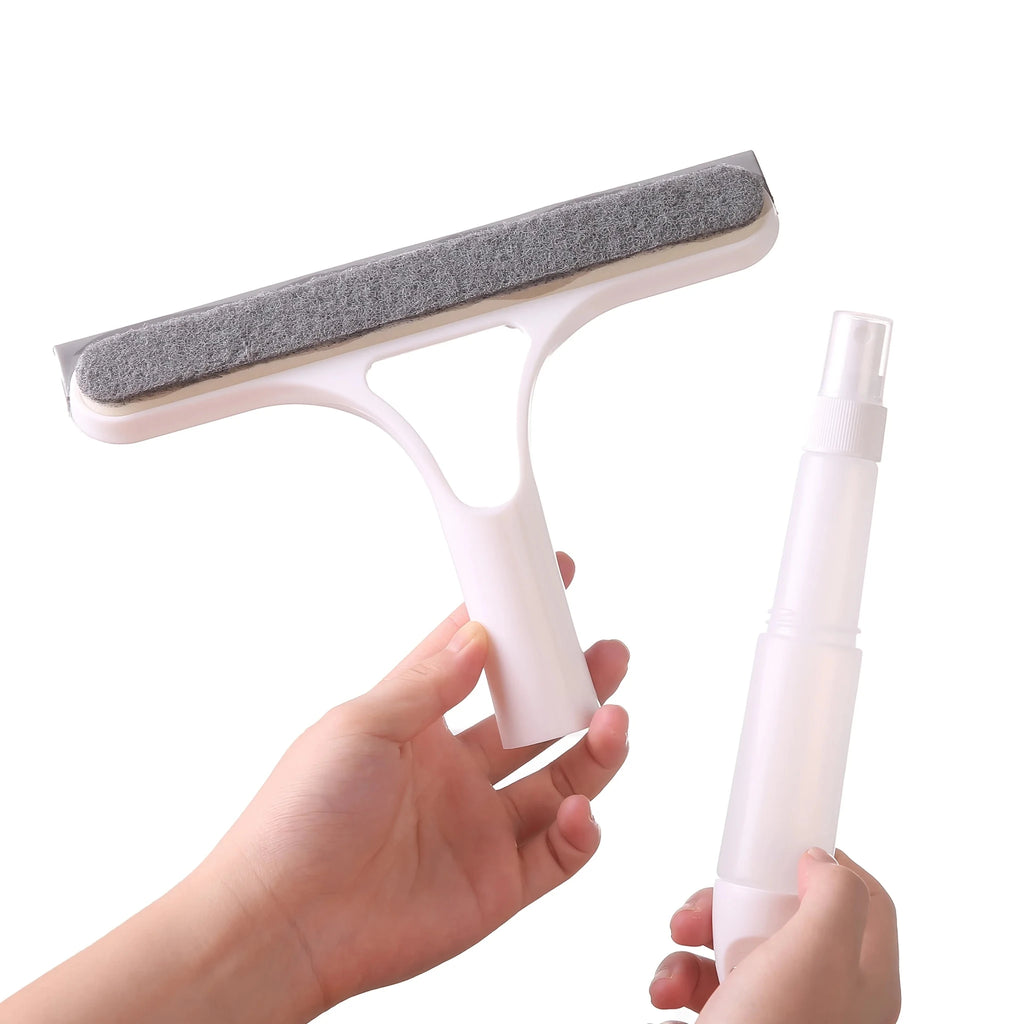 3-in-1 Glass Cleaning Tool for Home Bathroom Mirror and Windows, Water Wiper Squeegee for Shower and Glass Surfaces