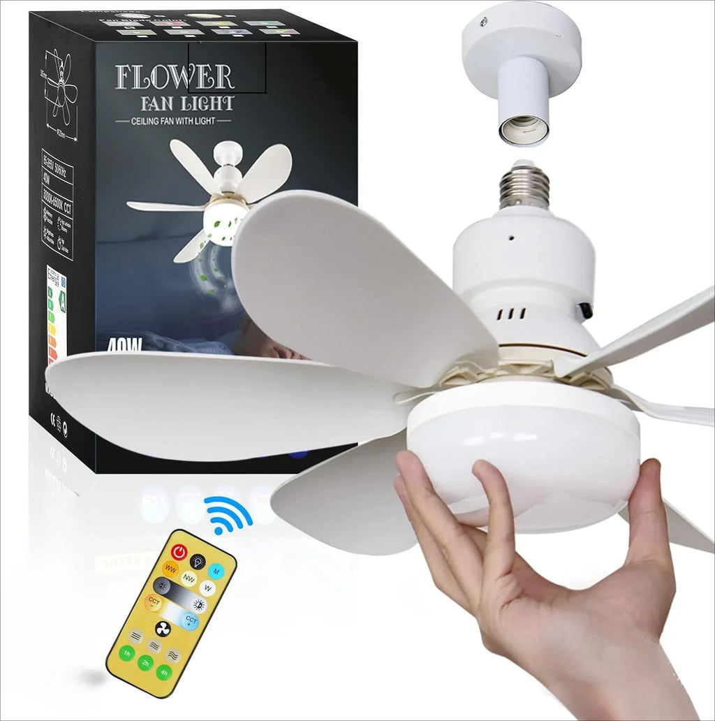 E27 with Remote LED 40W Ceiling Fan Light Dimming Function Suitable for Living Room Study and Home use 85-265V