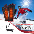 Electric Heated Gloves Winter Warm Ski Gloves Winte Hand Warmer USB Touch Screen Moto Anti-Slip Glove For Outdoor Hiking Skiing