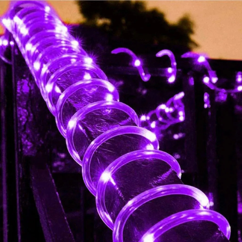 Solar Rope Lights Solar LED Light Path Deck Outdoor Garden Solar String Lights Waterproof Outdoor Lighting Strips 8 Light Modes - Motionshop