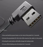 USB Electric Self Heating Jacket Winter Coat Warm Clothing 2-21 Areas