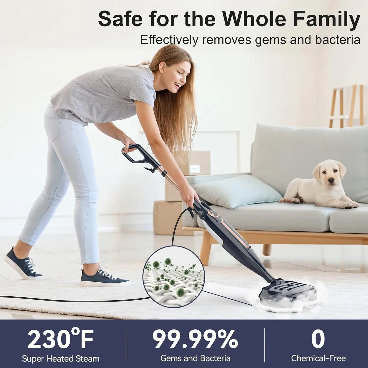 Vacuum Cleaner Mop with Rotation Mop Pad 10 in 1 Lightweight Spin Mop 1300W