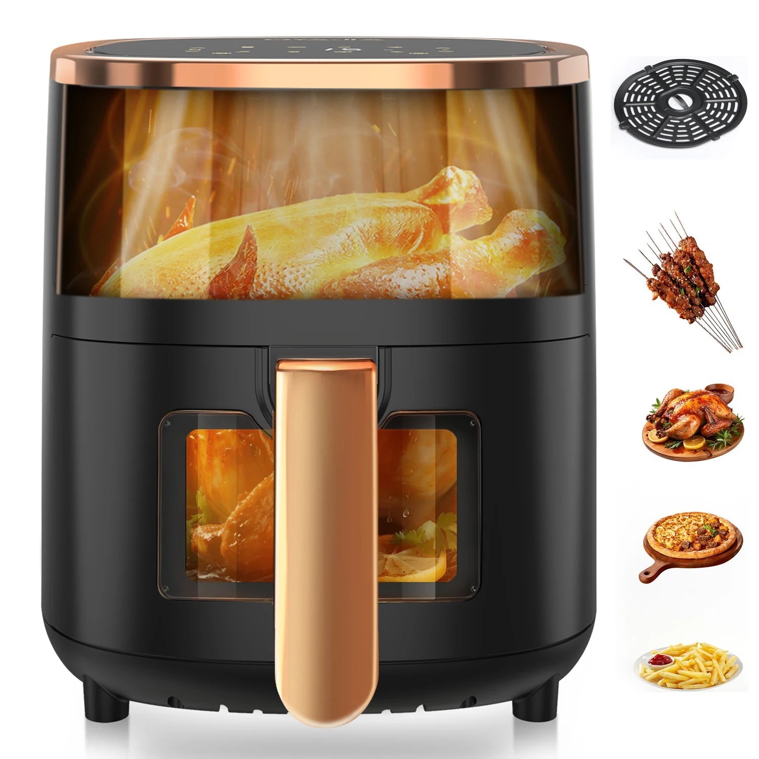 OYAJIA 1800W 6L Multi-Functional Air Fryer with Viewing Window, 8 Cooking Functions &Digital Display & Timer Function Motionshop