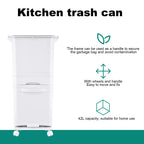 Step Trash Can Kitchen, Large Capacity, Dry and Wet Separation Pedal Bin on Wheels | for Home Kitchen Household Restaurant