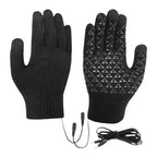 Electric USB Heated Gloves Winter Gloves Thermal Touch Screen Thermal Windproof Warm Knitted Glove Motorcycle Bicycle Gloves