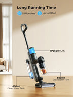 M3 Cordless Wet Dry Vacuum Cleaner Mop, Edge Cleaning 55min Auto Suction