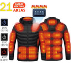 USB Self Heated Jacket Warm Coats Winter Thermal Skiing Camping Hiking Jacket