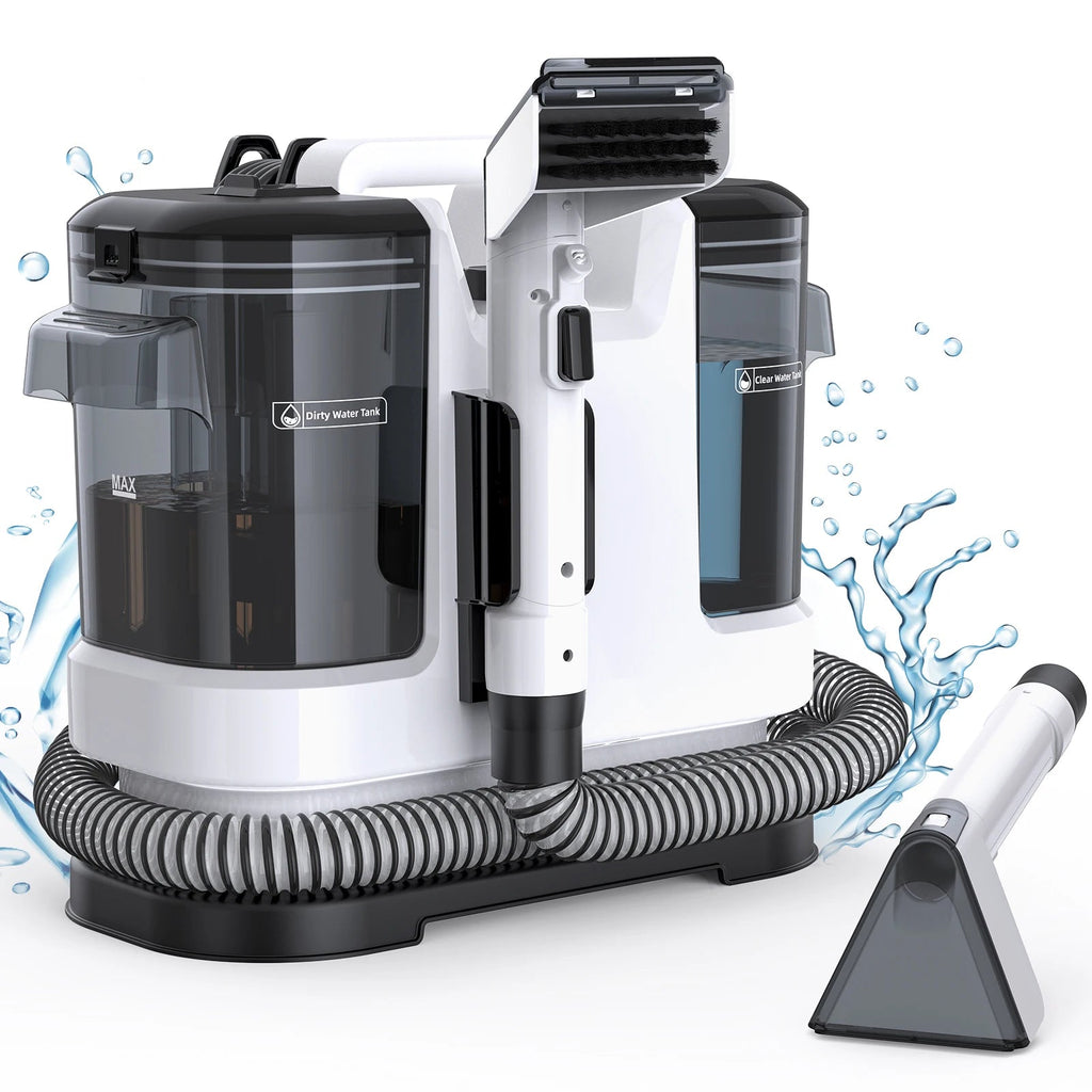 Powerful Carpet Cleaner 15kPa Lubluelu V6 w/ 1.75L Dual Tanks, 5M Cord 1.7M Hose - Deep Clean Sofa Mattress Car Seat Pet Stains